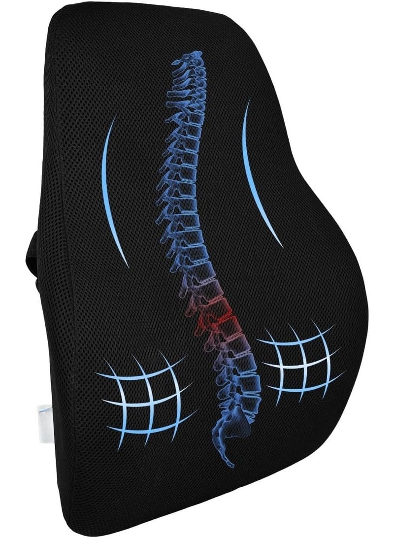 Back Support for Chair Memory Foam Lumbar Cushion for Car Seat & Office Chair – Orthopedic Back Rest for Posture Support - Image 1
